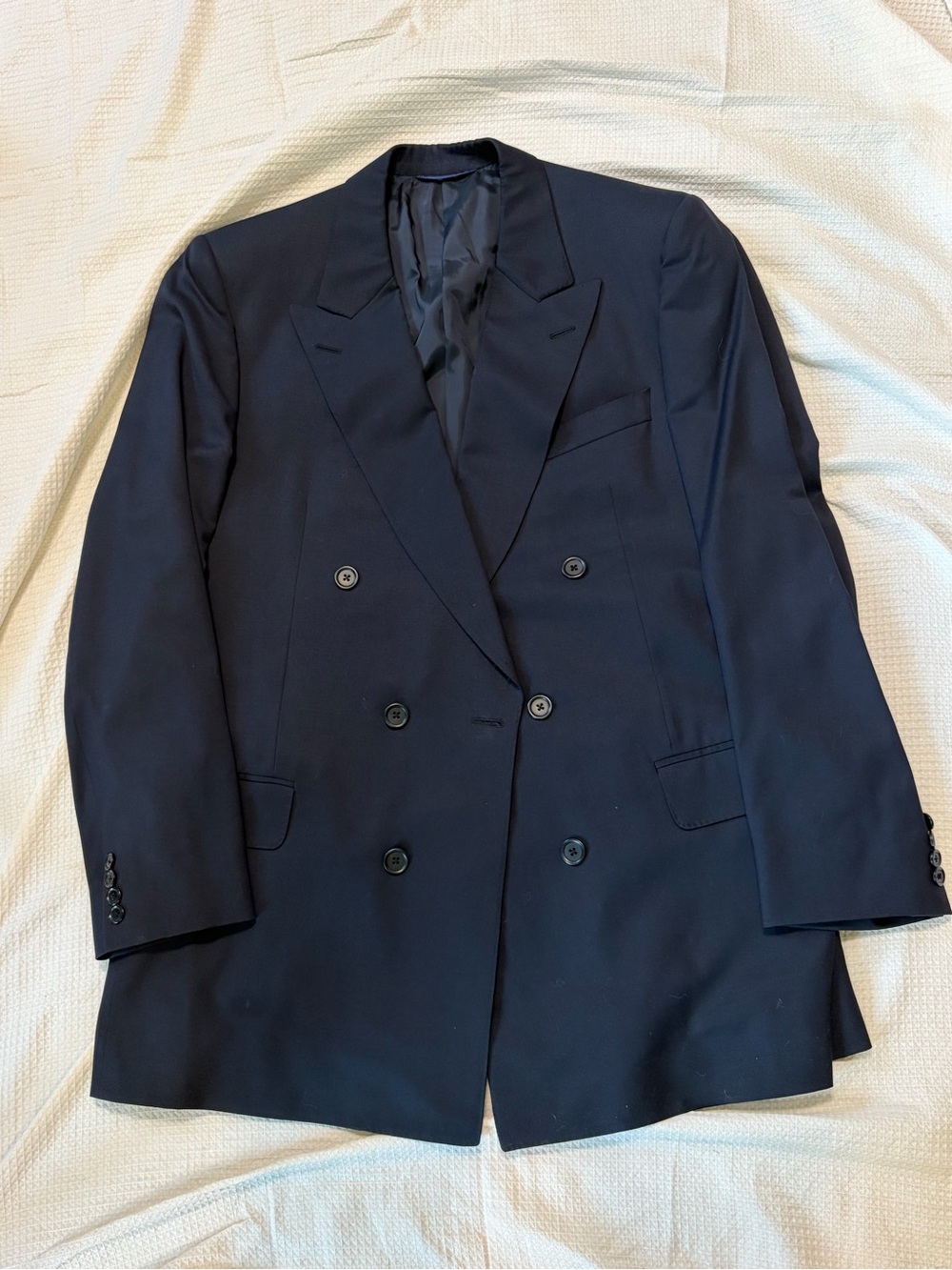 Grieves & Hawkes Men's Double-Breasted Navy Blazer